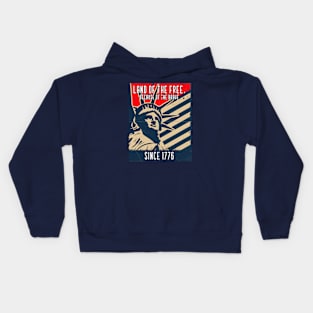 Land of the free, because of the brave Kids Hoodie